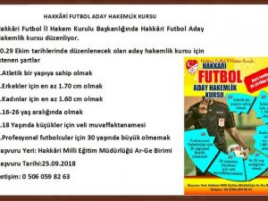 Hakkâri Futbol Aday Hakemlik Kursu