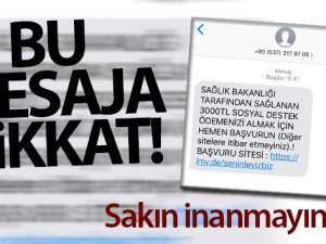 Bu mesaja sakın inanmayın