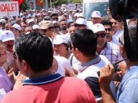 Adalet yürüyüşünde tartışma yaşandı!
