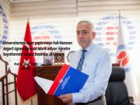 Rektör Pakiş'den teşekkür mesajı