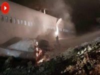 Havalimanı’na iniş yapan uçak pistten çıktı!
