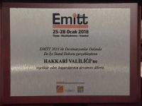 EMİTT 2018 fuarından Hakkari’ye en iyi stand ödülü