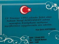 Şehit kızından kötüphane açılışına davet