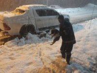 Donmak üzere olan yavru köpek kurtarıldı