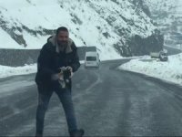 Donmak üzere olan kedi kurtarıldı