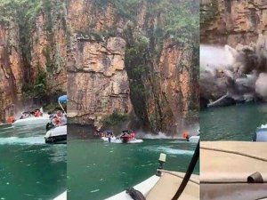 Turistlerin üzerine kaya düştü: 7 ölü