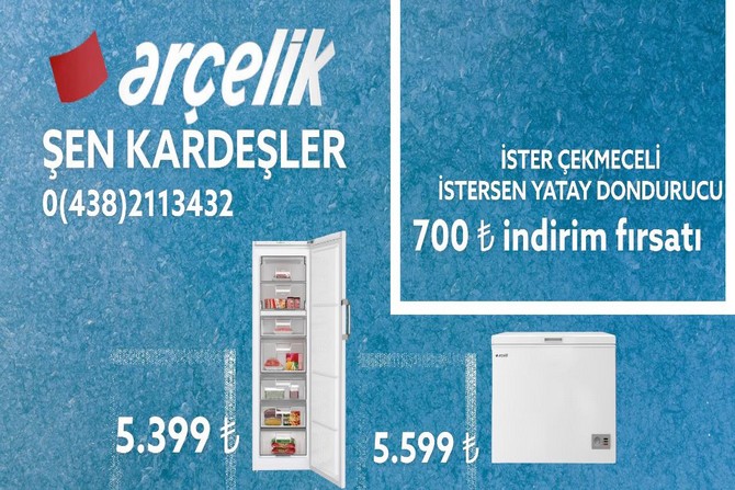 Arçelik Şenlerde yatay dondurucu indirimi