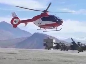 Ambulans helikopter Güler için havalandı