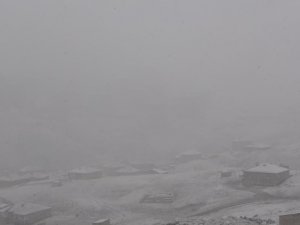 Yüksekova'da kar yağışı ve yoğun sis
