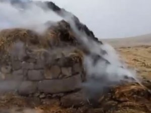 Erciş’te yıldırım düştü, 3 bin bağ ot yandı