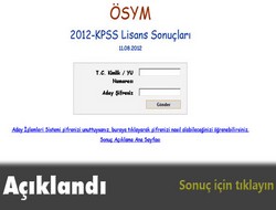 KPSS 2012 sonuçları açıklandı