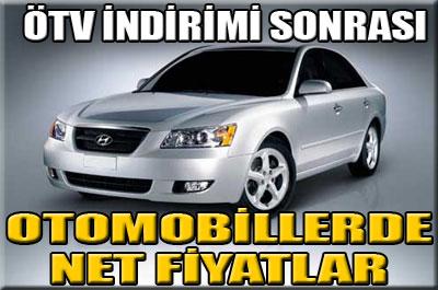 İNDİRİM SONRASI OTOMOBİL FİYATLARI