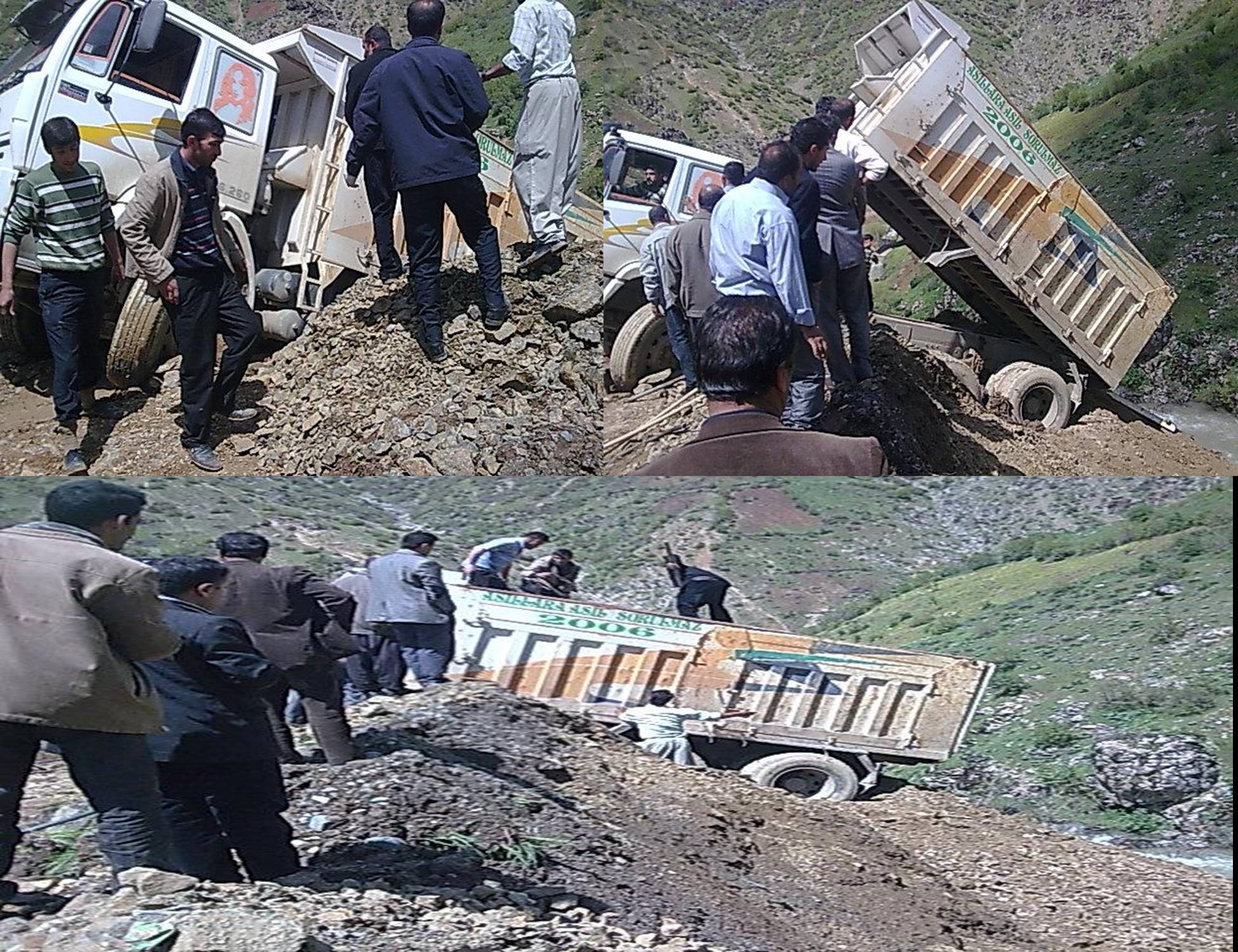 DERECİK YOLUNDA İLGİNÇ KAZA ANI