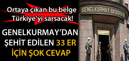GENELKURMAY`DAN 33 ER İÇİN ŞOK CEVAP