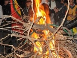 Sınır'da ilk Newroz ateşi yakıldı