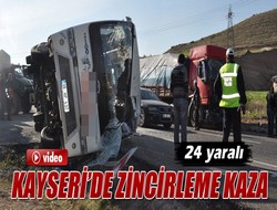 Kayseri'de kaza 24 yaralı