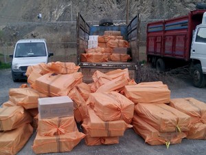 Yüksekov’da 324  bin 270 paket sigara ele geçirildi
