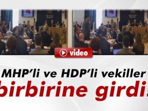 MHP'li ve HDP'li milletvekiller birbirine girdi
