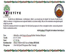 HDP ve Belediyeden davet