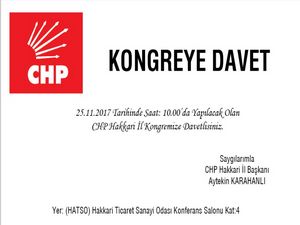 CHP Hakkari il kongresine davet