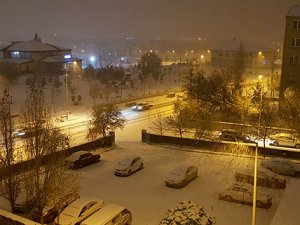 Erzurum'da yoğun kar yağışı!