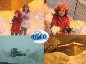 Hakkari'de karla mücadele, çocukların kar keyfi!