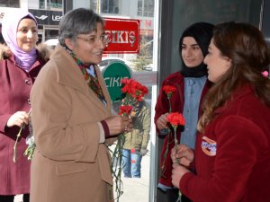 HDP Kadınlara Karanfil Dağıttı