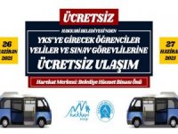 Hakkari belediyesinden (YKS)'ya ücretsiz ulaşım