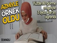 Yüzde 80 görme engelli genç kız, azmiyle 3 ayda Kur'an öğrendi