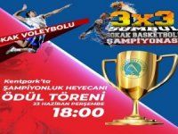 Voleybol, basketbol final müsabakası kupa töreni