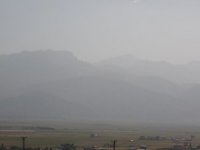 Dağlar toz bulutu altında kayboldu