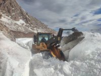 Yüksekova'da Tuğ tepede karla mücadele