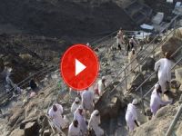 Hacı adaylarının Hira Dağı'ndaki zorlu tırmanışı