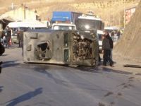 Polis panzeri devrildi 4 yaralı