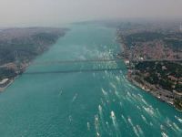 İstanbul Boğazı'nda Beşiktaş Alayı havadan görüntülendi