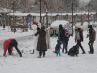 Cizre'da 6 yıl sonra gelen kar sevinci
